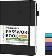 Soomeet Password Book with Alphabetical Tabs, Hardcover Password Keeper, Size 4.4''x 6.1'' Password Notebook for Saving Internet Login, Username, Password Organizer for Computer & Website Logins,