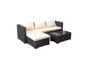 Sarantino 5pc Modular Outdoor Lounge Set PE Rattan - Brown