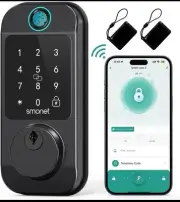SMONET WiFi Door Lock Fingerprint Keyless Entry Digital Keypad Smart Deadbolt