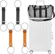 [Pichcppo] 4 PCS Luggage Straps,Adjustable Belts,Suitcase Elastic Strap Belt,Elastic Strap,Bag Fastening Rope,Suitable for Travel,Luggage Accessories(2black+2orange)