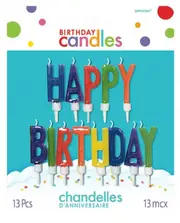 Happy Birthday Letter Candles - Multi Colours