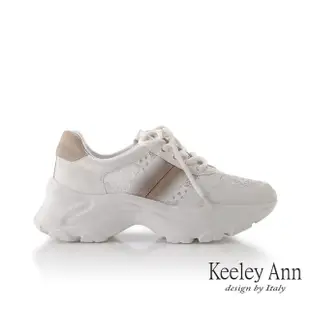 【Keeley Ann】電繡異材拼接老爹鞋(奶茶色326822335-Ann系列)