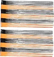 Toddmomy 2pcs Foil Fringe Curtain Backdrop for Halloween Party Tinsel Door Curtain Decoration for Festive Events and Photo Booths