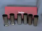 Vintage Neiman Marcus Set of 6 Gold Cordial Glasses • New in Box • Slovakia