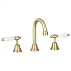 MONDELLA MAESTRO Brushed Brass Gold Lever Handle Basin Set 1/4 Turn Bathroom