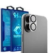 [2 PACK] For Apple iPhone 16 /16Plus Camera Lens Tempered Glass Protector Guard - (Black)