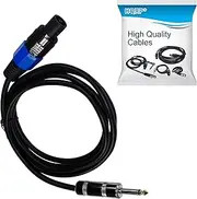 HQRP 1.8m Speakon to 1/4-inch (6.35mm) TS Cable for Yamaha EMX212S / EMX5016CF / EMX512SC / Behringer EUROPOWER PMP4000 Powered Mixer + HQRP Coaster