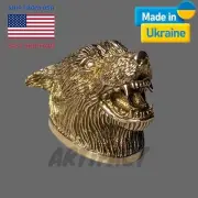 NEW Bronze Knife Pommel NIGHT WOLF Custom Handmade Rear Bolster Butt Cap Canes