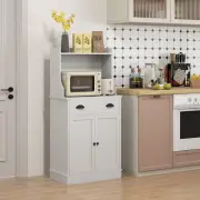 HOMCOM Microwave Cabinet with Drawer Cabinet and Adjustable Shelf White