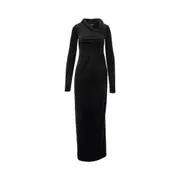 [EMPORIO ARMANI] EMPORIO ARMANI Chenille long dress with padded neckline Woman 40 40 Black