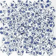 2.5x2.5 Cm 121 Pcs Ceramic Mosaic Tiles for Craft Square Polished Porcelain Tiles Glazed Blue and White Mosaic Tile Ceramic Pieces DIY House Bathroom Vase Floor Pool Decor