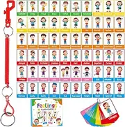 60PCS Feelings Emotions Flash Cards Emotional Intelligence Cards for Speech Therapy Toddlers Children Adults Emotion Learning Materials Coping Social Skills Games Teaching Empathy Activities