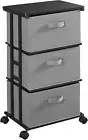 Dresser Tower with 3 Drawers,Fabric Dresser Drawer Organizer Unit,Dresser Chest