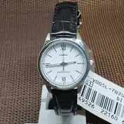 Casio LTP-V005L-7B2 White Analog Black Leather Roman Numeral Ladies Casual Watch