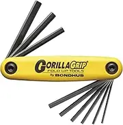 Bondhus Imperial 5/64 to 1/4-Inch GorillaGrip Hold Up Allen Key 9-Pieces Set, Yellow