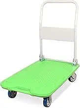 Flatbed Cart Foldable Platform Truck Plastic Deck Metal Handle Folding Push Cart for Moving Silent Wheels Trolley Fit Outdoor Indoor Transport Hand Truck(Size:White-Mute)(One Color Whiteultrasilent)