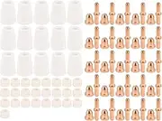 90 Pcs Plasma Cutter Cutting Torch Consumables Electrode Nozzles Cups Kit Made Of Porcelain And Copper Ideal For Plasma Torch Accessories