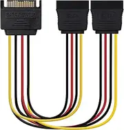 Blendend SATA Power Cable, Male to 2 SATA Female, Length 20cm, Ideal for Connecting Multiple SATA Devices to a Single Power Output.Perfect for Systems with Multiple Hard Drives or