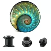 6-25mm Spiral Sea Shell Shark Eye Snail Galaxy Logo Screw Tunnel Earplugs Earing