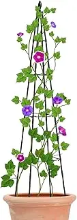 Heavy Duty Green Metal Obelisk - Clematis Vine Jasmine Support | Garden Trellis for Climbing Plants | Trellis Obelisk | Trellis for Potted Plants | Trellis for Climbing Indoor | Vegetable Flowe