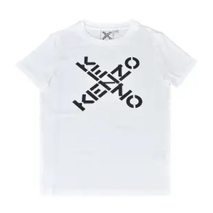 【KENZO】KENZO字母印花LOGO X造型設計純棉短袖T恤(女款/白)
