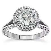 1.65 CT Diamond Encrusted Halo Engagement Ring in Platinum New!