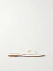 [Gianvito Rossi] Gianvito Rossi - Glossed-leather Sandals - White - IT39 IT 39 White