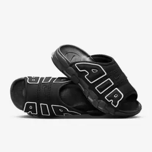 【NIKE 耐吉】拖鞋 涼鞋 涼拖鞋 運動 休閒 籃球造型 男鞋 AIR MORE UPTEMPO SLIDE 黑色(DV2132001)