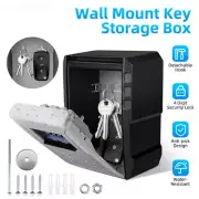 Metal Key Box Wall Mounted 4Digits Password Waterproof Anti Theft Large Capacity