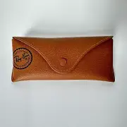 *NEW* Ray-Ban Brown Leather Universal Soft Sunglasses Case w/ Cleaning Cloth