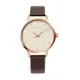 【Calvin Klein 凱文克萊】EVEN系列 木質米白面 玫瑰金殼 深咖啡色錶帶 CK錶-42mm(K7B216G6)