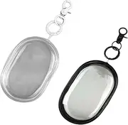 2 Pcs Travel Cable Organizer Transparent, PVC Storage Bag for Charger, Transparent Earphone Storage Bag, Data Cable Storage Bag with Keychain, Used for Storing Data Cables, Chargers, Headphones