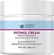 Vitamin World Retinol Cream 100,000 IU 8 oz, Vitamin A, Face Cream