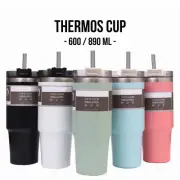 Stainless steel thermos bottle cup with straw thermos flask keep cool 12 hrs 2x