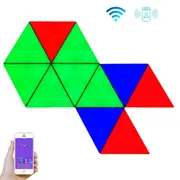 Smart Triangle Wall LED Light Panels, RGB Color, Music Sync, DIY Design, WiFi or App Controlled, 6-Pack for Room Decor, Gaming