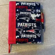 Handmade Fabric Composition Book Cover NFL New England Patriots Print