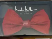 Nicole Miller 100% Silk Red Bowtie Bow Tie Nicole Miller Print