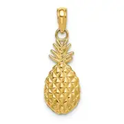 14K Yellow Gold 2-D Textured Pineapple Pendant