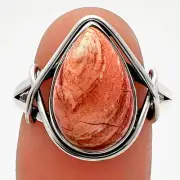 Natural Snake Skin Jasper 925 Sterling Silver Ring s.9 Jewelry R-1054