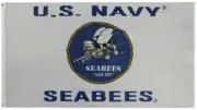 3X5 U.S. Navy Seabees "Can Do" White Premium 3'x5' Polyester Flag Banner 100D