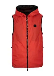Moncler Pakito Hooded Shell Gilet - Red - 4, Men's Designer Gilet, Male - 4 4