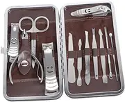 Minkissy Toenail Clippers Nail Kit 12pc Manicure Set with Case Nail Scissors Random Style