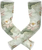 [sanluoli] UV protection compression sleeve women gardening sleeves tattoo cover strong air permeability cubre brazos, Flower Peach Retro Vintage
