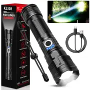 Rechargeable Tactical Flashlights High Lumens,Super Bright LED Flashlight,Pow...