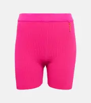 [Jacquemus] Jacquemus Le Short Pralu knitted biker shorts UK 12 pink