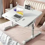 HEYInova Laptop Desk for Bed, Adjustable Laptop Bed Tray Table, Portable Lap Desks with USB Cooling Fan and Foldable Legs, Computer Tray Laptop Stand for Sofa Couch Floor (Grey)