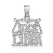 14K White Gold Wg 100% Libra Zodiac Charm