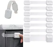 [Konstantie] Child Safety Strap Locks for Cabinet and Drawer (14 Packs, White)