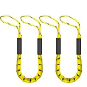4FT Bungee Dock Lines for Boats with Loops – High Visibility Shock Absorbe