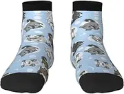 [JBYJBX] Blue Chinchillas And Moon Print Adult Socks Womens Mens Workout Thermal Cozy All-Season Gift Holiday Articles Use